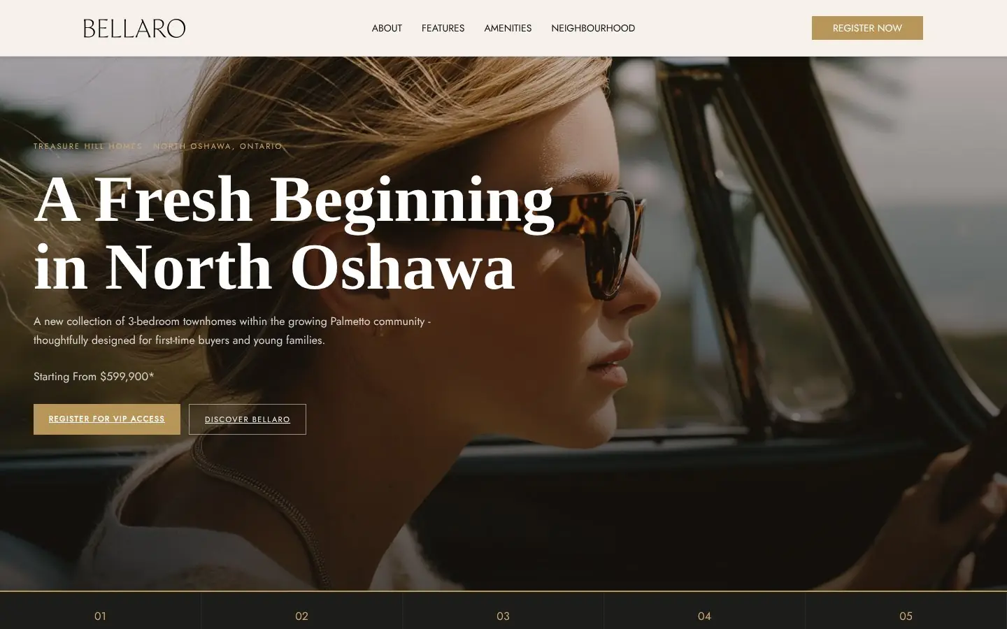Homepage of the Bellaro at Palmetto pre-construction website