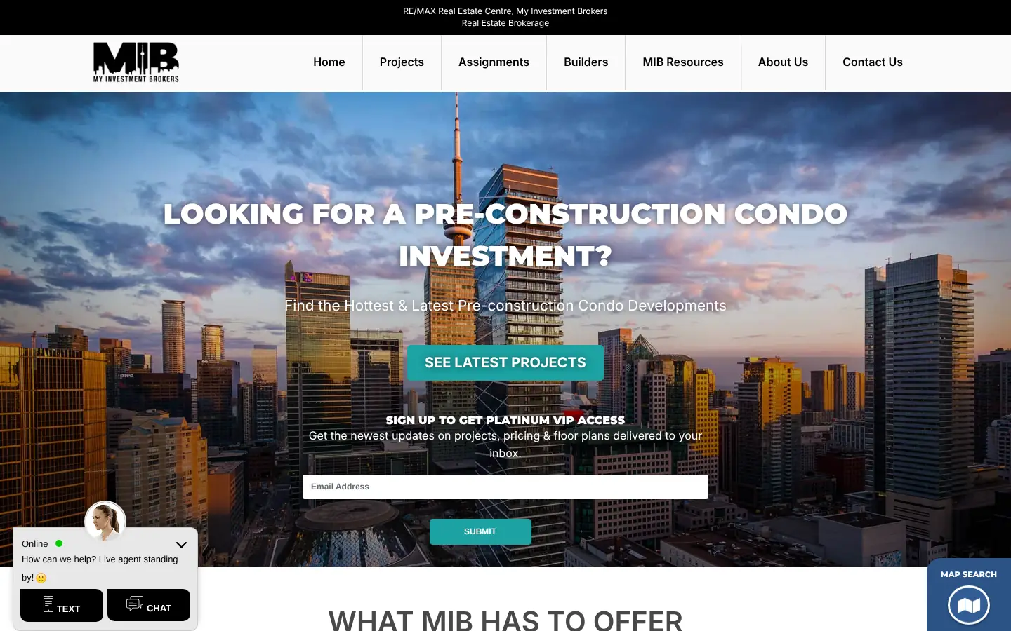Homepage of the My Investment Brokers website